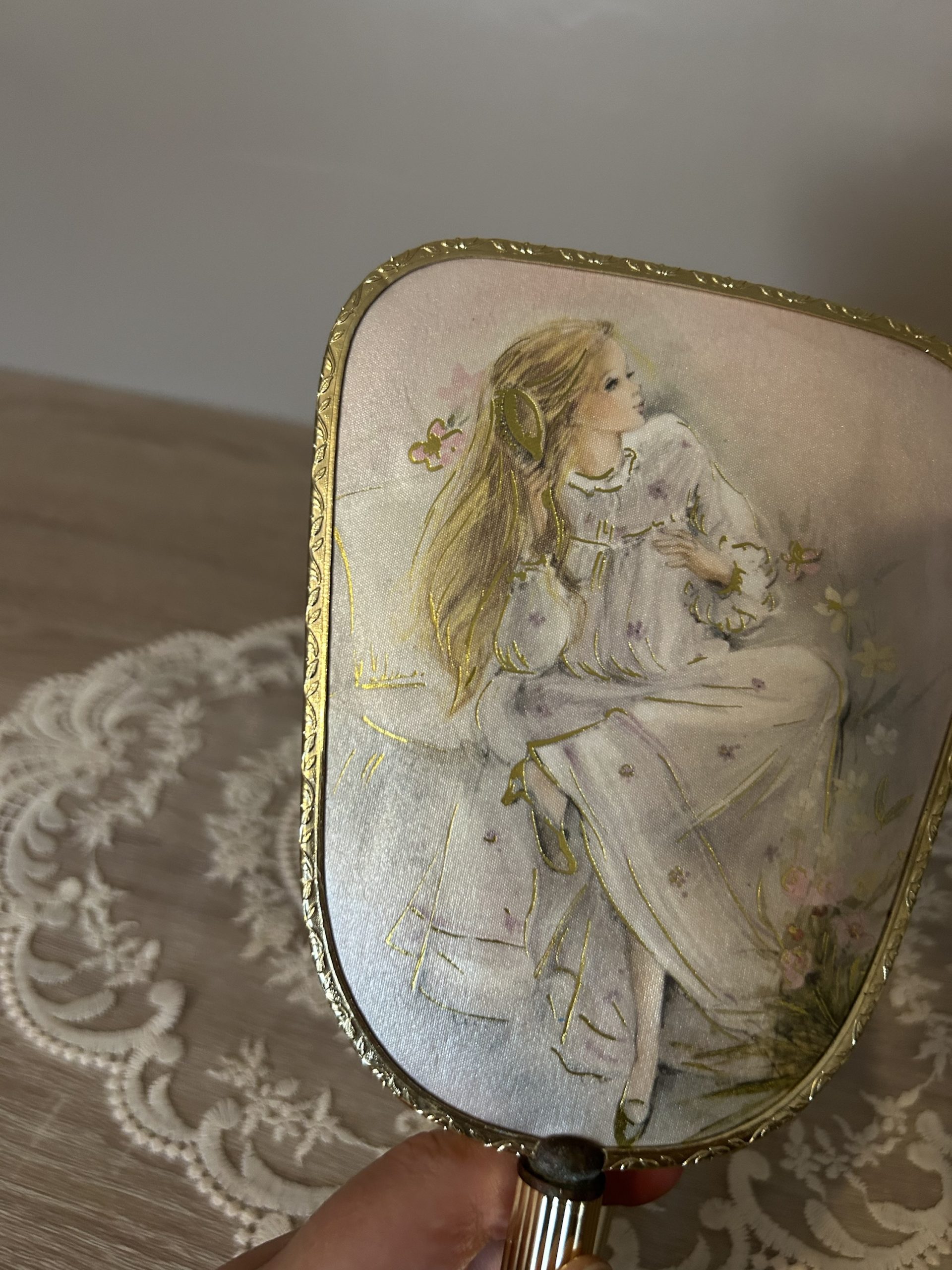 img_8966 ensemble miroir et brosse vintage