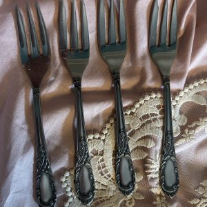 lot de 4 fourchettes à dessert en inox