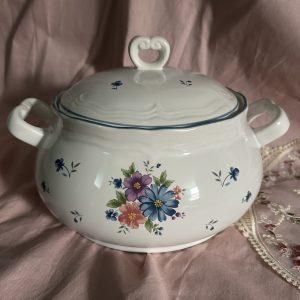 soupière vintage cœurs et fleurs